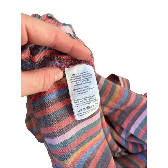 Madewell Tie-Front Cami Top Rainbow Stripe size 6 - Picture 10 of 10